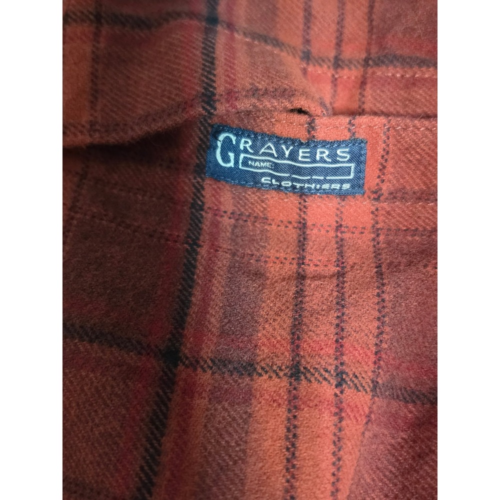 Grayers Heritage Flannels Mens XL Red Black Plaid Cotton Button Down Shirt - Picture 4 of 8